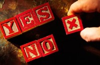 Blocks saying yes or no Blocks saying yes or no